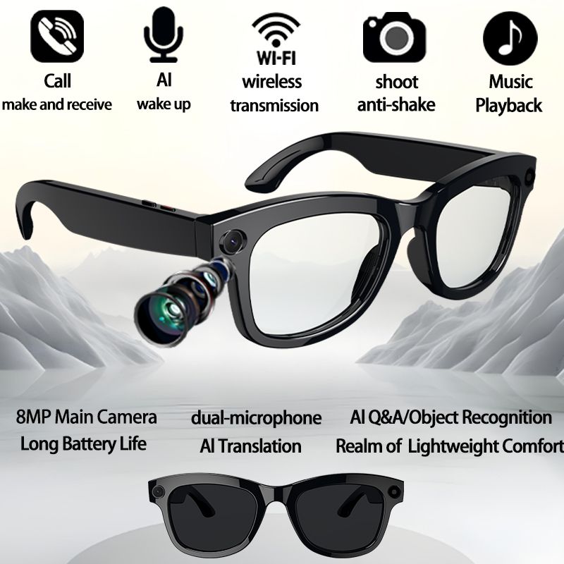 Original Meta Ai Smart Wireless Bluetooth Glasses with (Speaker & Camera )